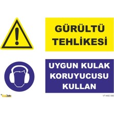 Mediwiz Gürültü Tehlikesi Uygun Kulak Koruyucusu Kullan Levhası Levha 15X21 cm Dekota 3 mm