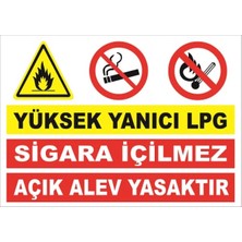 Mediwiz Yüksek Yanıcı Lpg Uyarıları - Isg Levhası Levha 50X70 cm Sticker Ktm 044