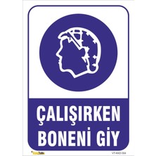 Mediwiz Çalışırken Boneni Giy Levhası Levha 50X70 cm Sticker
