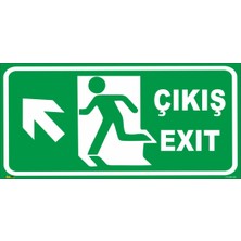 Mediwiz Çıkış Exıt Sol Yukarı 10X30 cm Sticker