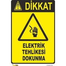 Mediwiz Elektrik Tehlikesi Dokunma - Isg Levhası Levha 35X50 cm Galvaniz Saç 0,4 mm