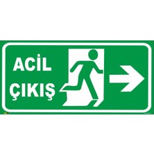 Mediwiz Acil Çıkış (Aşağı Yön Merdiven) Levhası Levha (Fotolümenli) 14X30 Dekota 3 mm