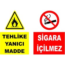 Mediwiz Tehlike Yanıcı Madde Sigara Içilmez Levhası Levha 50X70 cm Galvaniz Saç 0,4 mm