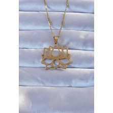 Rafiel 316L Altın Renk Lotus Kolye