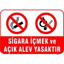 Mediwiz Sigara Içmek ve Açık Alev Yasaktır Levhası Levha 70X100 cm Sticker