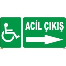 Mediwiz Acil Çıkış Engelli Sağ 14X30 cm Sticker (Fotolümenli)