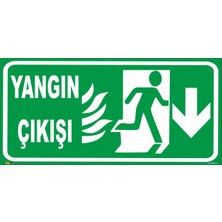 Mediwiz Yangın Çıkışı Aşağı 14X30 cm Galvaniz (Fotolümenli)