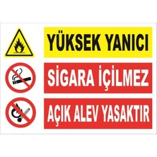 Mediwiz Yüksek Yanıcı Uyarıları - Isg Levhası Levha 50X70 cm Galvaniz Saç 0,4 mm
