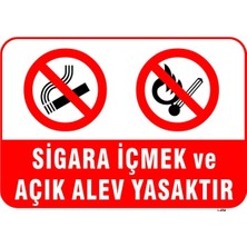 Mediwiz Sigara Içmek ve Açık Alev Yasaktır Levhası Levha 15X21 cm Dekota 3 mm