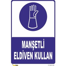 Mediwiz Manşetli Eldiven Kullan Levhası Levha 25X35 cm Galvaniz Saç 0,4 mm