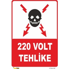 Mediwiz 220 Volt Tehlike - Isg Levhası Levha 35X50 cm Dekota 3 mm