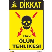 Mediwiz 220 Volt Ölüm Tehlikesi - Isg Levhası Levha 15X21 cm Galvaniz Saç 0,4 mm