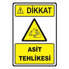 Mediwiz Asit Tehlikesi - Isg Levhası Levha 25X35 cm Galvaniz Saç 0,4 mm Ktm 008