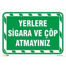 Mediwiz Yerlere Sigara ve Çöp Atmayınız - Isg Levhası Levha 15X21 cm Dekota 3 mm