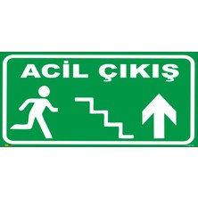 Mediwiz Acil Çıkış Yukarı 14X30 cm Sticker (Fotolümenli)