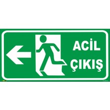 Mediwiz Acil Çıkış (Sol Yön) Levhası Levha (Fotolümenli) 10X30 Dekota 3 mm Lmn 014