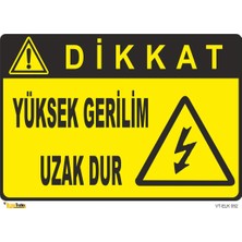 Mediwiz Dikkat Yüksek Gerilim Uzak Dur- Isg Levhası Levha 25X35 cm Galvaniz Saç 0,4 mm Elk 052