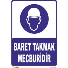 Mediwiz Baret Takmak Mecburidir Levhası Levha 15X21 cm Sticker