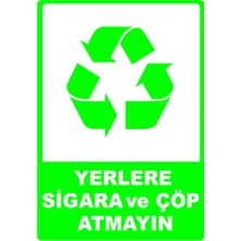 Mediwiz Yerlere Sigara ve Çöp Atmayın - Isg Levhası Levha 50X70 cm Sticker