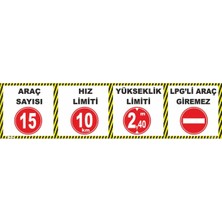 Mediwiz Dikkat Alçak Tavan Otopark Levhası Levha 50X150 Galvaniz Saç 0,4 mm