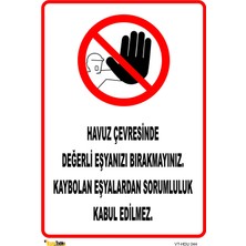 Mediwiz Havuz Bölgesinde Scooter Kullanmayınız 35X50 cm Galvaniz Saç 0,4 mm Hdu 039ING