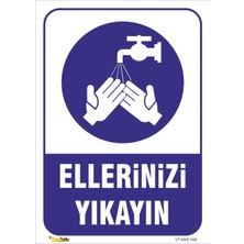 Mediwiz Ellerinizi Yıkayın Levhası Levha 70X100 cm Galvaniz Saç 0,4 mm