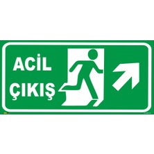 Mediwiz Acil Çıkış (Sağ Yukarı Yön) Levhası Levha (Fotolümenli) 10X30 Sticker Lmn 013