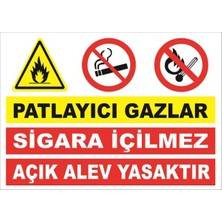 Mediwiz Patlayıcı Gazlar Uyarı - Isg Levhası Levha 70X100 cm Galvaniz Saç 0,4 mm