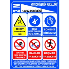 Mediwiz Havuz Güvenlik Kuralları 25X35 cm Galvaniz Saç 0,4 mm