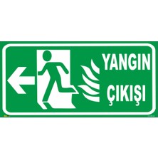 Mediwiz Yangın Çıkışı (Sol Yön) Levhası Levha (Fotolümenli) 10X30 Sticker Lmn 022