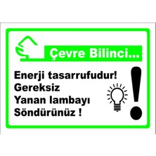 Mediwiz Enerji Tasarrufudur Gereksiz Yanan Lambayı Söndürün - Isg Levhası Levha 50X70 cm Sticker