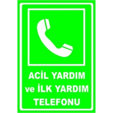 Mediwiz Acil Yardım ve Ilk Yardım Telefonu Levhası Levha 70X100 cm Dekota 3 mm