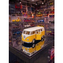 Oyuncak Sahili Volkswagen 1962 Model Minibüs Diecast 1:36 Metal Plastk Koleksiyon Hediyelik Araba Kapı Bagaj Açılır 13CM Sarı