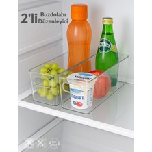Jet's Home 2\'li Buzdolabı Içi Düzenleyici Saklama Organizeri Bpa Free Düzenleyici Darbeye Dayanıklı 29X11X9 cm