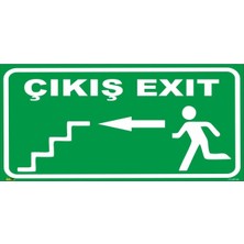 Mediwiz Acil Çıkış (Sol Yön Merdiven) Levhası Levha (Fotolümenli) 10X30 Dekota 3 mm