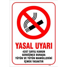 Mediwiz Yasal Uyarı Sigara Içilmez Levhası Levha 35X50 cm Galvaniz Saç 0,4 mm Tdg 088