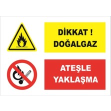 Mediwiz Dikkat Doğalgaz Ateşle Yaklaşma - Isg Levhası Levha 50X70 cm Sticker Ktm 039-09