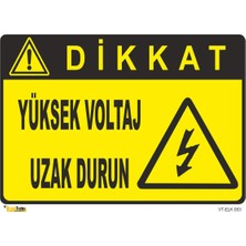 Mediwiz Dikkat Yüksek Voltaj Uzak Durun - Isg Levhası Levha 35X50 cm Sticker Elk 053