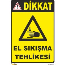 Mediwiz El Sıkışma Tehlikesi - Isg Levhası 35 x 50 cm Galvaniz Saç 0,4 mm