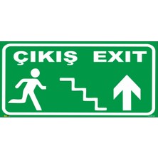 Mediwiz Çıkış Exıt Yukarı 25X50 cm Galvaniz (Fotolümenli)
