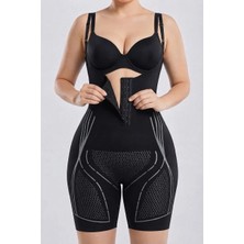 Sauna Suit Kadın Iyonizer Askılı Body Korse | Göbek Bel Basen Toparlayıcı | Ince ve Sıkı Görünüm | Göğüs Altı Agraflı Tam Boy Korse