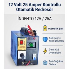 12 Volt 25 Amper Kontrollü Otomatik Akü şarj cihazı (Redresör)