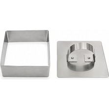 Dinç Kitchen Pres Aparatlı Kare Parfe ve Pasta Kalıbı 8×8×3,8 cm