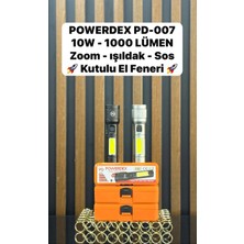 Powerdex PD-007 10W-1000 Lümen Zoomlu-Işıldak-Sos Kutulu Fener