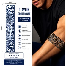 1 Ay Kalıcı 24 Saat Sonra Kararan Band Maori Baykuş Şerit Geçici Dövme Tattoo