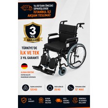Tagesan Römer R221B Özellikli Baldır Destekli Refakatçi Frenli Sırt Destekli Manuel Tekerlekli Sandalye 51CM