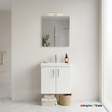 Kale Noah Beyaz 55 cm Alt Dolap, Lavabo ve Ayna Seti