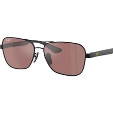 Ray-Ban RB 8336M F117H2 58 Scuderia Ferrari Erkek Polarize Geometrik Aynalı Siyah Metal Güneş Gözlüğü