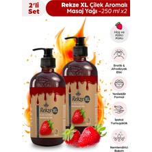 Rekze Yenilebilir Çilek Aromalı Vücut Masaj Yağı 250 ml - Büyüleyici Kokulu Aromaterapi Yağı