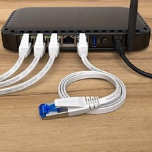 Livizmir Moda – Lan Kablosu Düz, Kırılmaz Yapı – 20M (Cat7 Kablo, 10 Gbit/s, Özellikle Esnek ve Kurulum Kablosu Olarak Uygun, Maksimum Fiber Optik Hız,, Beyaz)
